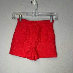 Janie and Jack Red Floral Lace Shorts